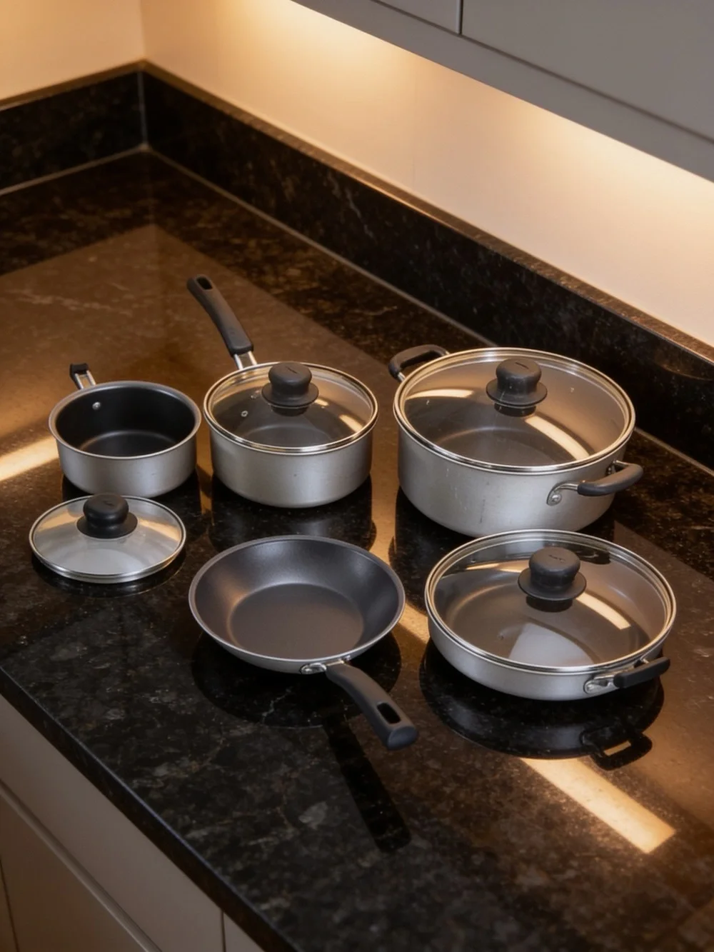 Tramontina nonstick cookware set with Lids - 9 Piece